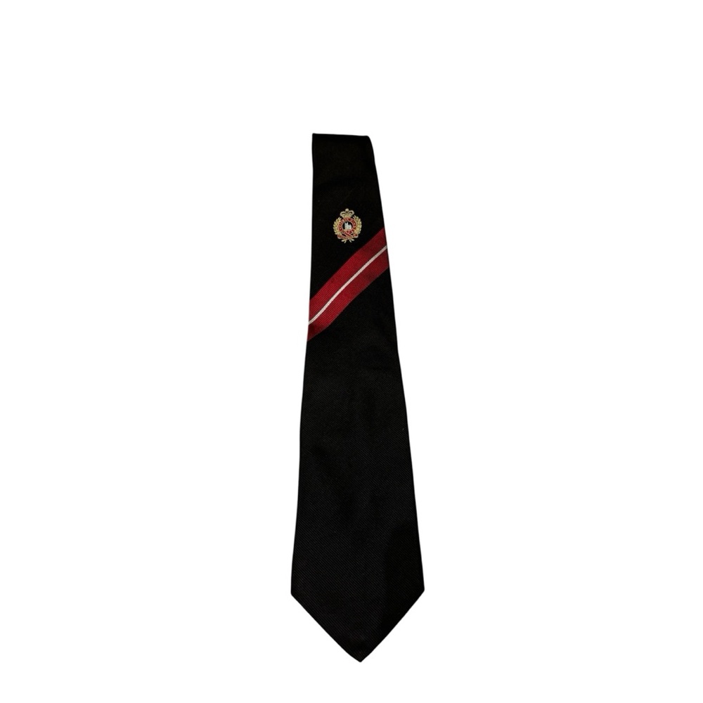 Fendi silk Black Tie with Red and Gold Accents